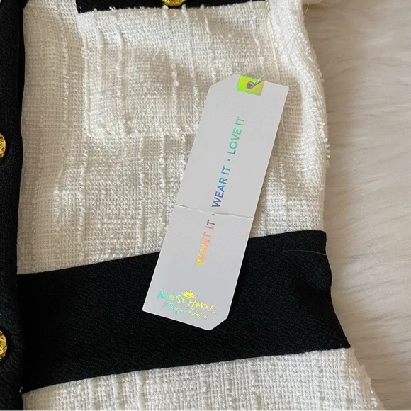 Almost Famous Tweed Button Down Dress - Picture 8 of 10